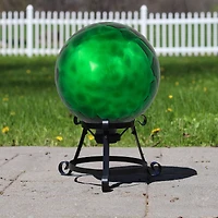 10" Green Turtle Shell Inspired Mirrored Outdoor Garden Gazing Ball