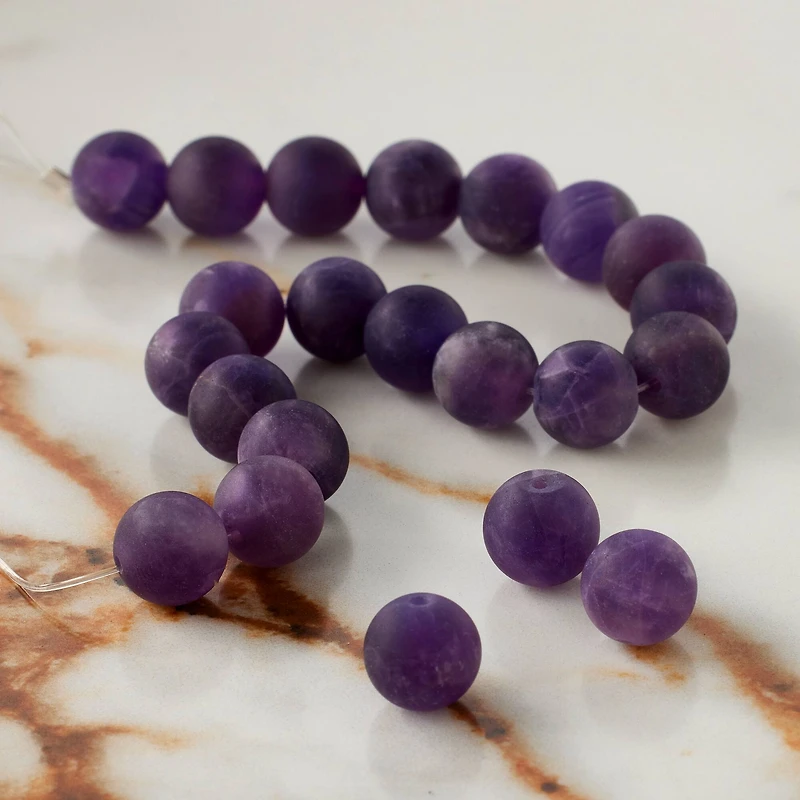 Matte Amethyst Round Beads, 8mm by Bead Landing™