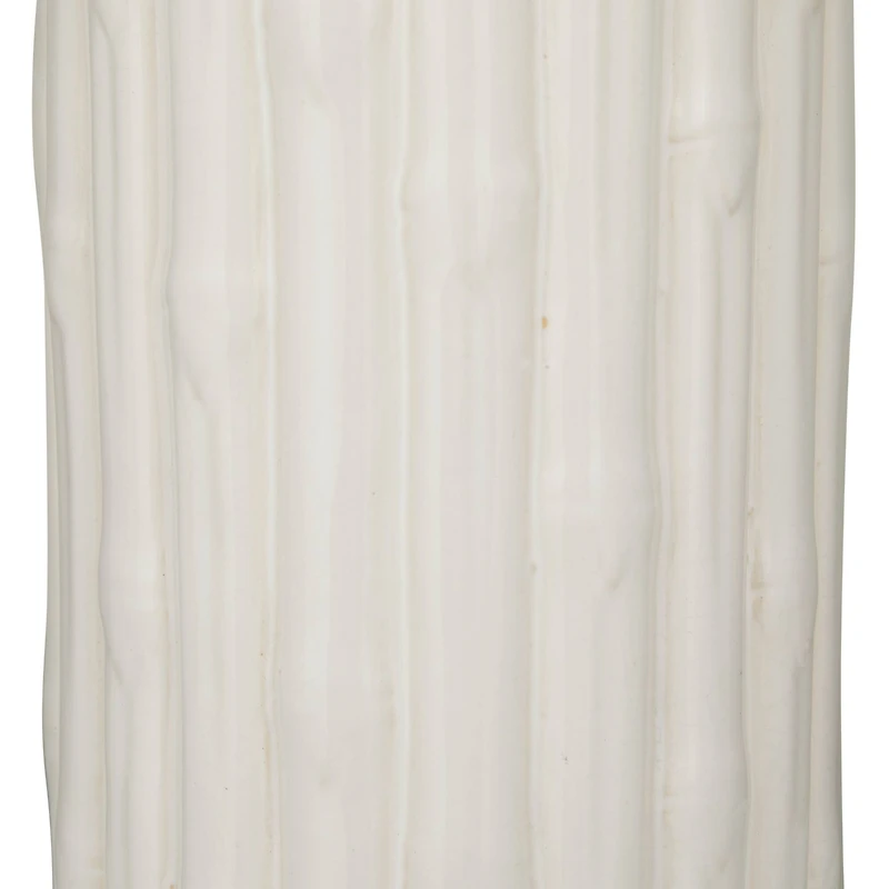 White Ceramic Fluted Base Table Lamp with Drum Shade 15" x 15" x 30"