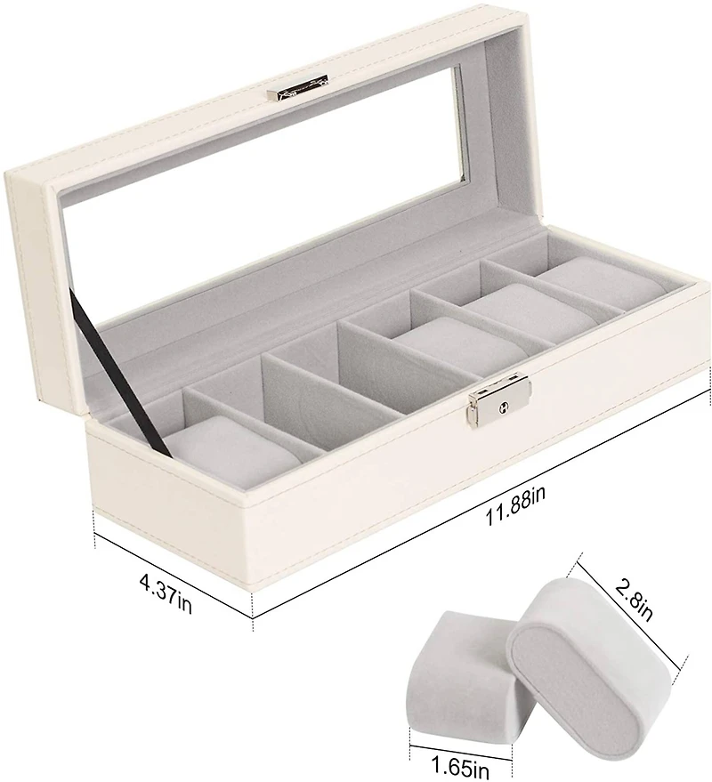 Rice White Hexa Leather Watch Box
