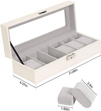 Rice White Hexa Leather Watch Box