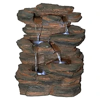 Design Toscano Ramrod Bluffs Cascading Waterfall Illuminated Tabletop Fountain