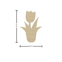 Essentials by Leisure Arts 24 Pack 2.5" x 3.63" Tulip Flat Wood Shape