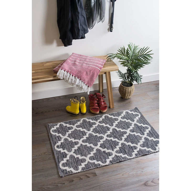 DII® Gray Lattice Hand-Loomed Rug, 4ft. x 6ft.