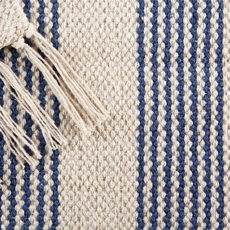 DII® French Blue Ticking Stripe Hand-Loomed Rug, 2ft. x 3ft.