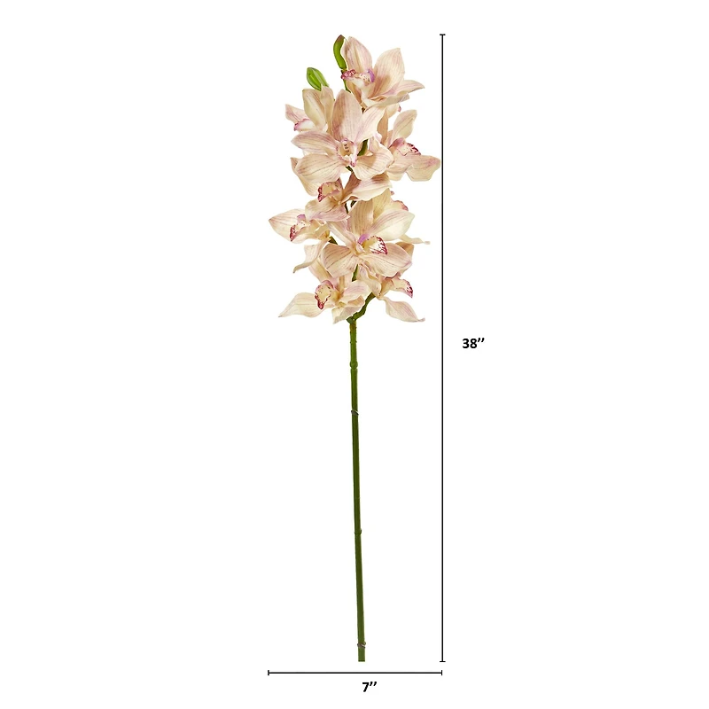 38" Cymbidium Orchid Artificial Flower (Set of 3)