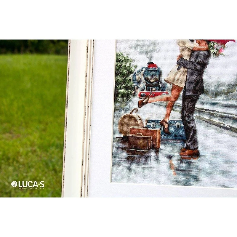 Luca-s Couple On Train Station Counted Cross Stitch Kit