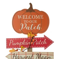 Glitzhome® 42.5" Fall Wooden Pumpkin Patch Porch Sign