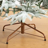 7ft. Pre-Lit Flocked Woodland Fir Artificial Christmas Tree, Warm White LED Lights