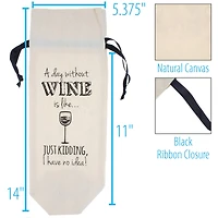 Personality Case™ Day Without Canvas Wine Bag