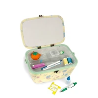 Dritz® Large Yellow Floral Oval Sewing Basket