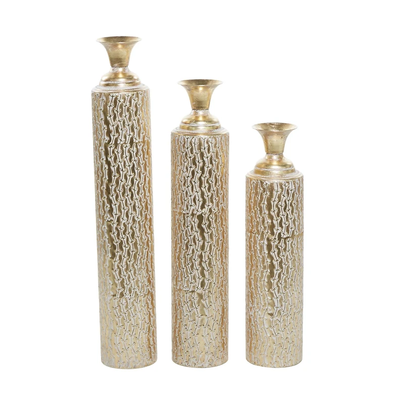 Gold Metal Glam Vase Set