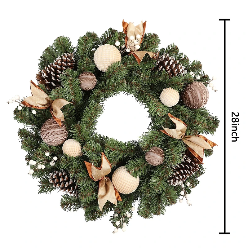 28" Pinecone & Ornament Wreath by Ashland®