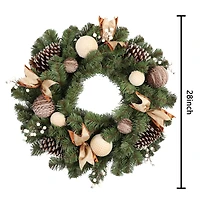 28" Pinecone & Ornament Wreath by Ashland®