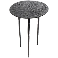22" Gray Aluminum Geometric Textured Accent Table