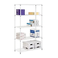 Honey Can Do White 5-Tier Heavy-Duty Adjustable Shelving Unit