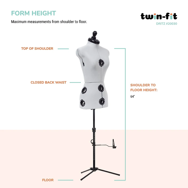 Dritz® Twin-Fit Petite Dress Form with Adjustable Tri-Pod Stand