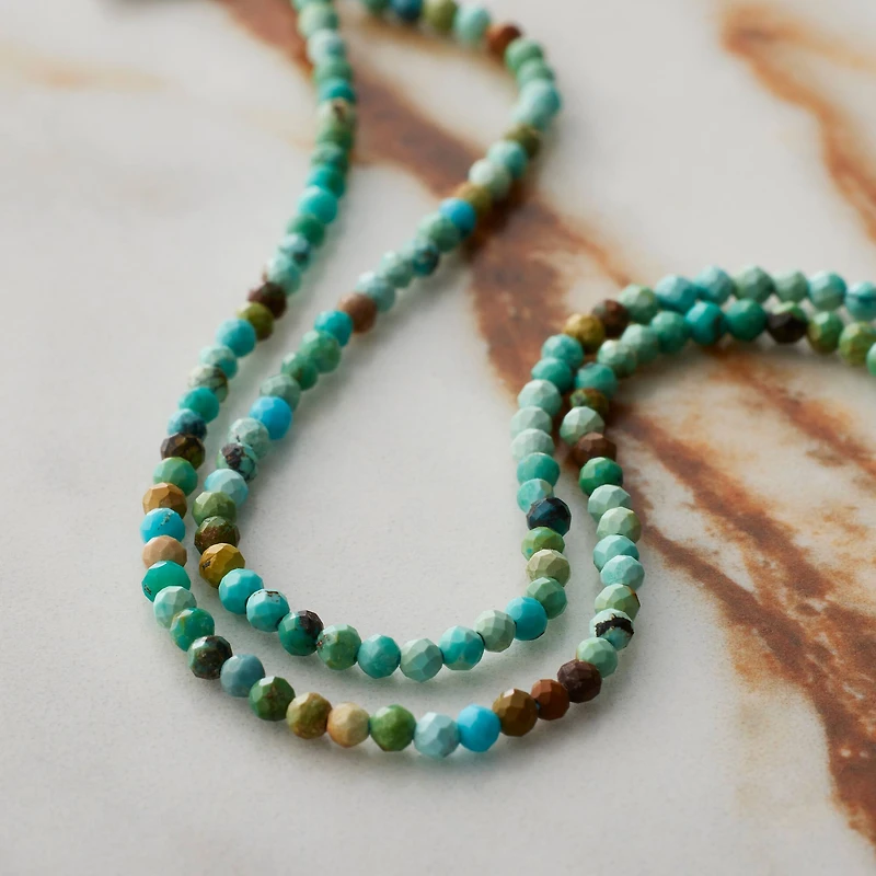 Faceted Turquoise Round Beads, 1.8mm by Bead Landing™