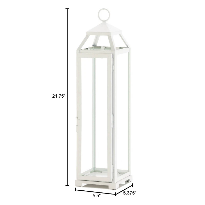 22" Country White Open Top Lantern