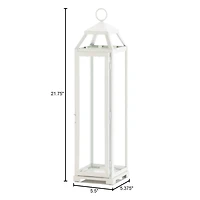 22" Country White Open Top Lantern