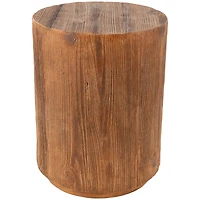 18" Brown Wood Grain Block Outdoor Accent Table 