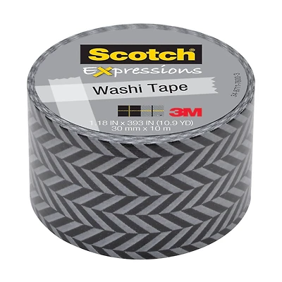 3M Scotch® Expressions Black & Grey Zig Zag Washi Tape