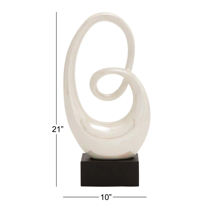 21" White Porcelain Abstract Sculpture