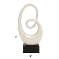 21" White Porcelain Abstract Sculpture