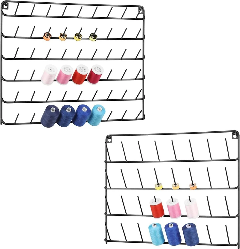 NEX™ Black 32-Spool Wall-Mounted Sewing Thread Rack, 2ct.
