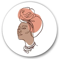 Designart - One Line Portrait of African American Woman IV
