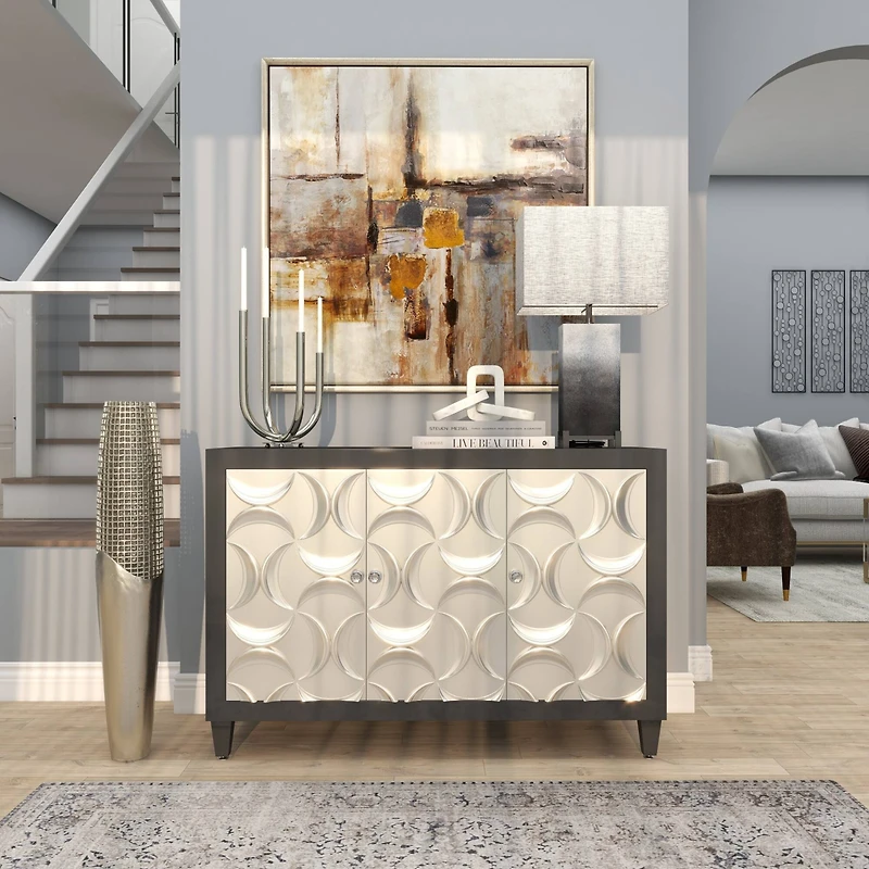 3ft. Silver Aluminum Grid Inspired Vase with Open Frame Design