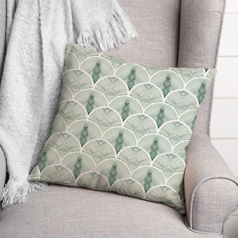 Abstract Leaves Throw Pillow
