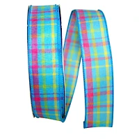 Reliant 1.5" x 50yd. Breezeway Plaid Wired Ribbon