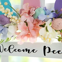 Glitzhome® 14" Easter Wooden Bunny Fence Door Hanger