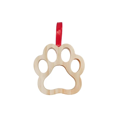 4" DIY Pinewood Paw Print Ornament by Make Market®
