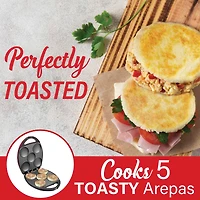 Brentwood Red 1200 Watt 5-Piece Nonstick Arepa Maker