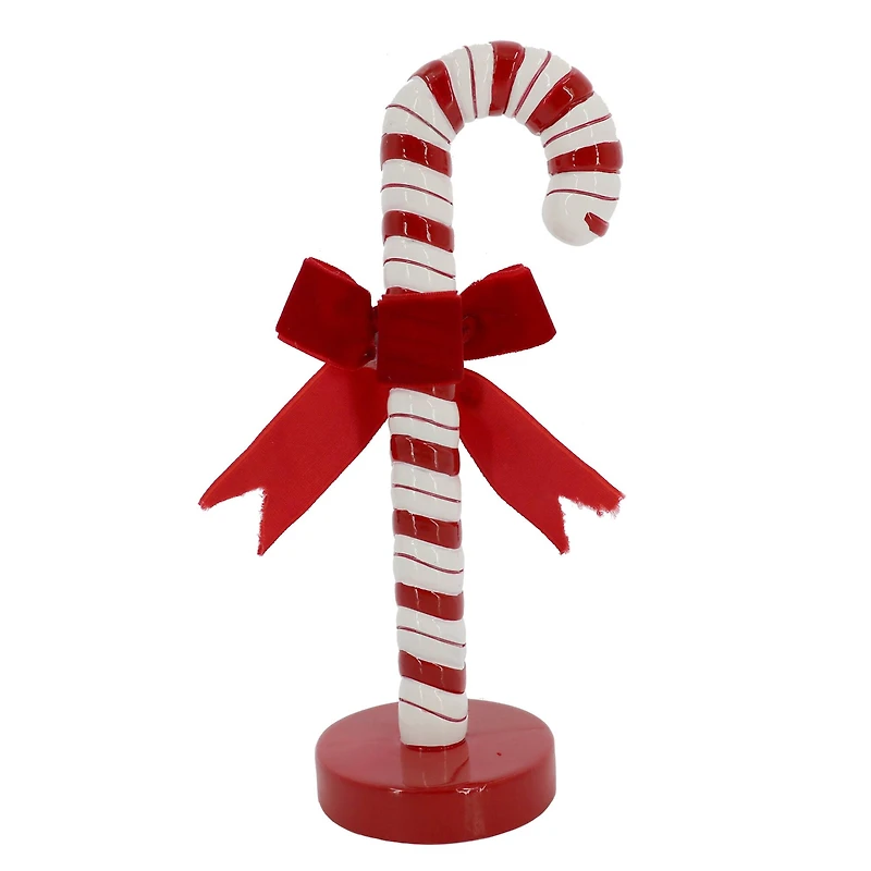 8" Red & White Candy Cane with Bow Tabletop Décor by Ashland®