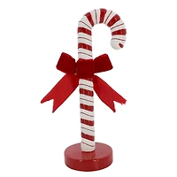 8" Red & White Candy Cane with Bow Tabletop Décor by Ashland®