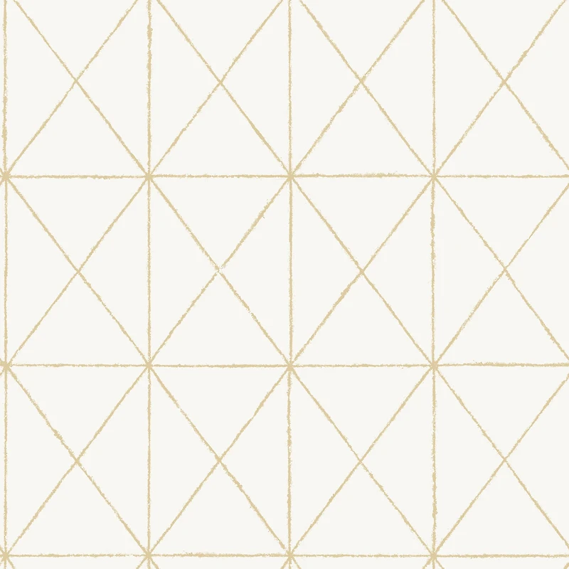 Wallpops White & Gold Get In Line Peel & Stick Wallpaper