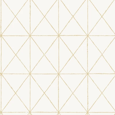 Wallpops White & Gold Get In Line Peel & Stick Wallpaper