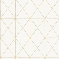 Wallpops White & Gold Get In Line Peel & Stick Wallpaper