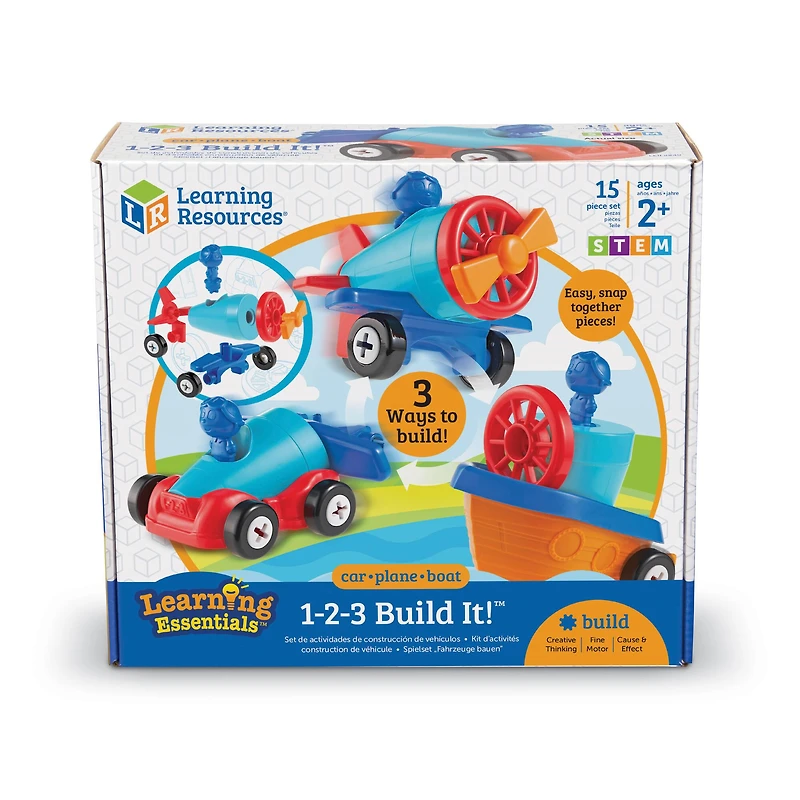 Learning Essentials - 1-2-3 Build It! Car-Plane-Boat
