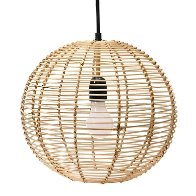 Hello Honey® Modern Boho Handwoven Rattan Globe Pendant Light