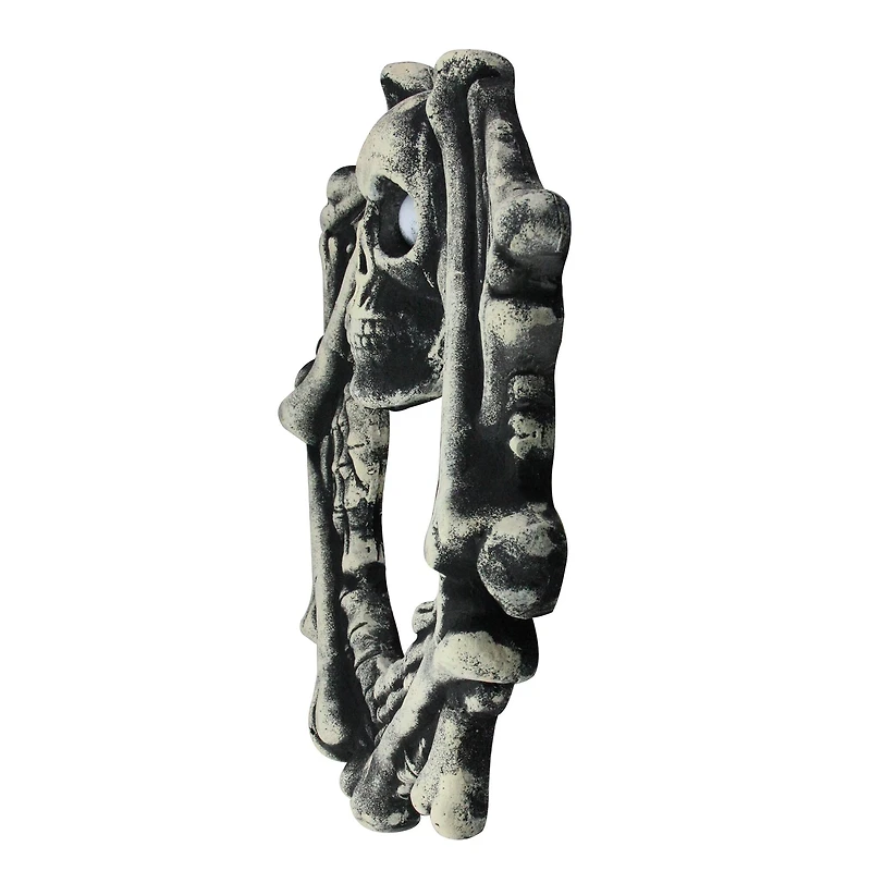 18.5'' Pre-Lit Skeleton Artificial Halloween Wreath