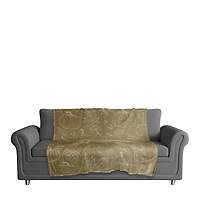 Mustard Yellow Fall Patterned Coral Fleece Blanket