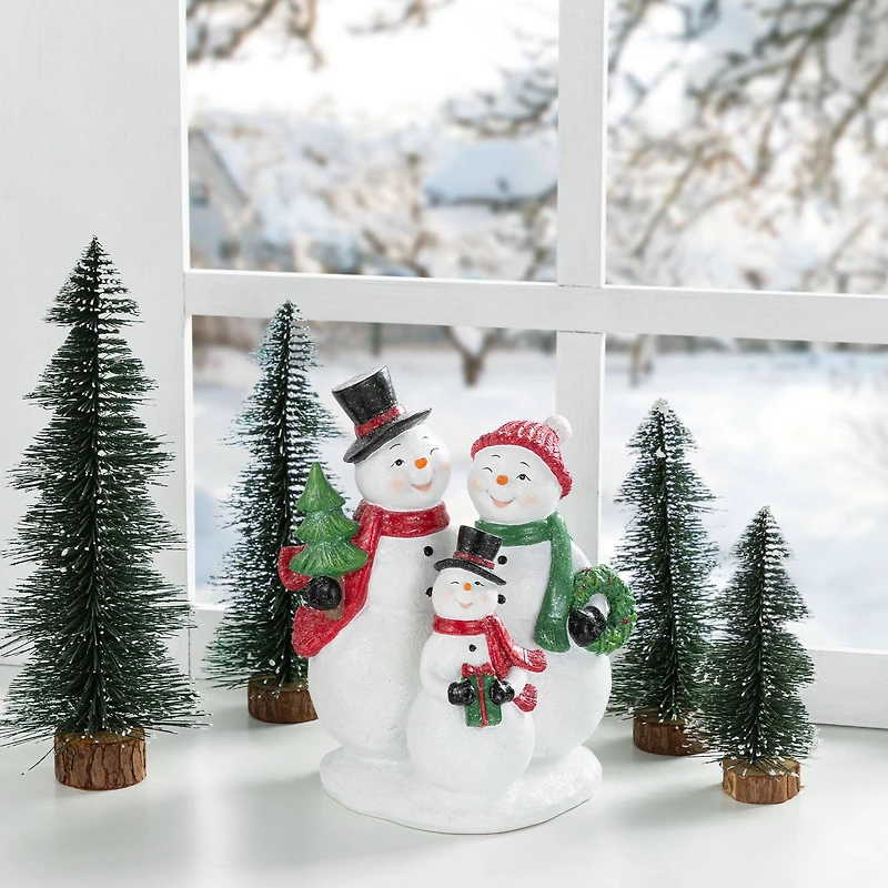 Glitzhome® 10.25" Christmas Resin Snowman Family Table Decor