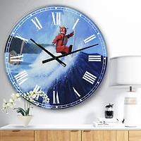 Designart 'Surfer Joe Large Modern Wall Clock
