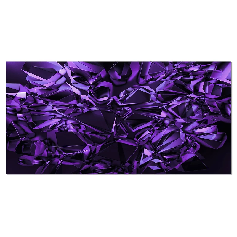 Designart - Purple Crystal Texture Design - Oversized Abstract Canvas Art Print