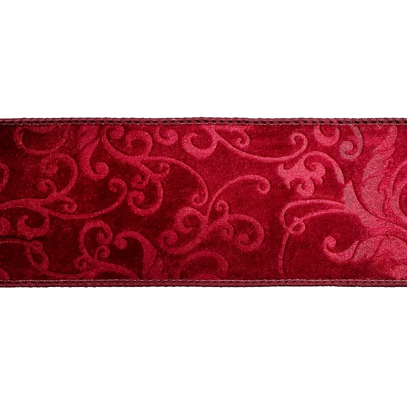 20.5" Burgundy Embossed Velvet Tree Bow by Celebrate It®
