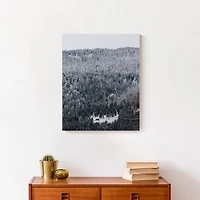 Unsplash Cabin Snowy Woods 16x20 Canvas Wall Art